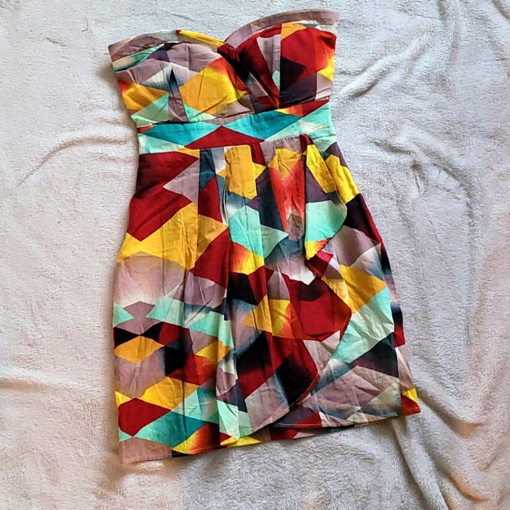 American Rag xs dress scallop neckline strapless